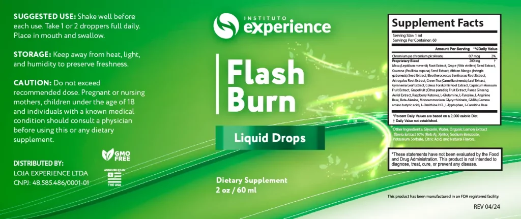 flash burn -ingredients